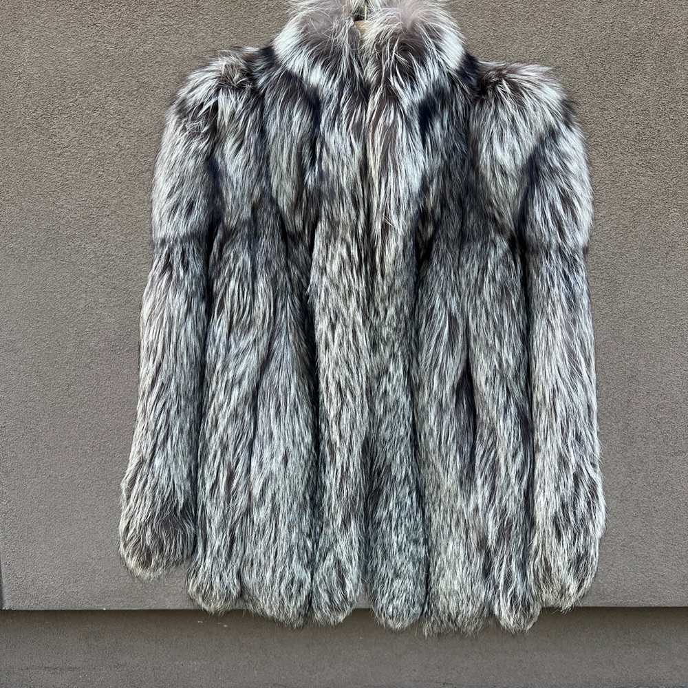 VINTAGE FOX FUR GRAY COAT